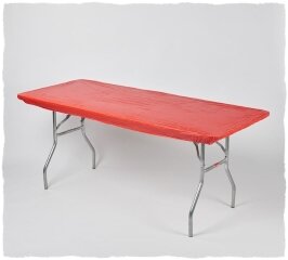 Red 8' Banquet Fitted Table Cover