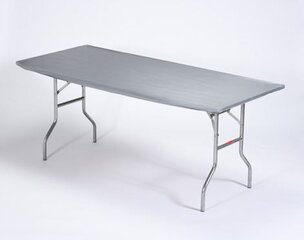 Metallic Silver 8' Banquet Fitted Table Cover
