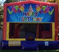 Happy Birthday Party Bounce House Slide Combo