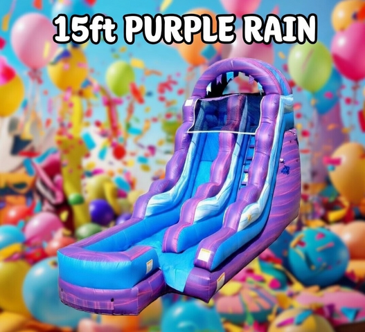 15FT PURPLE RAIN SLIDE.   WET/DRY