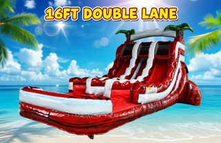 16FT DOUBLE LANE SLIDE  INFERNO