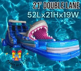 21FT DOUBLE LANE SHARK ATTACK with SLIP N SLIDE