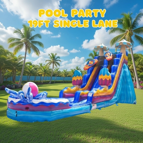 POOL PARTY 19FT WATERSLIDE 