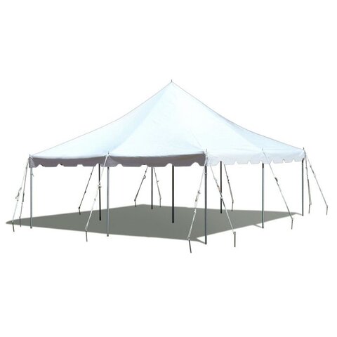 20x20 WHITE POLE TENT - STAKE ANCHORS ONLY