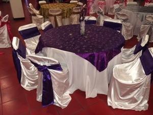 Overlay - Purple Satin with Embroidered Design