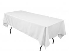 6ft Rectangular Table Linen- Lap Length - White