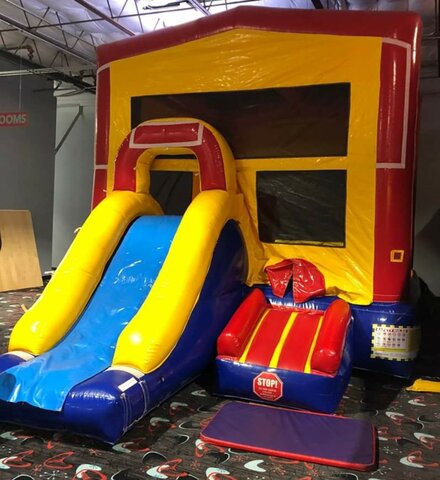 Bounce house with mini slide