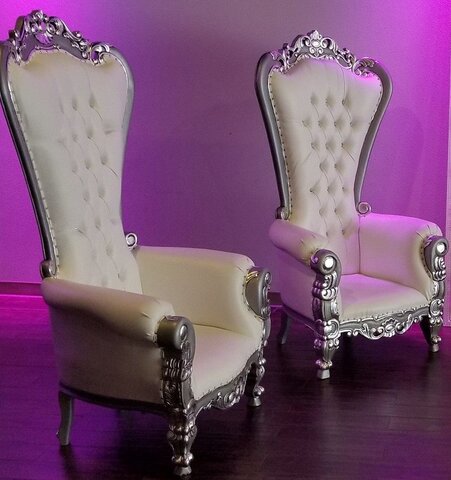 White Throne Chair Set