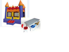 A-4 Party Package: Bounce House and 2 Kid Tables-8 Kid Chairs