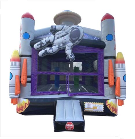 Space Bouncer with basketball hoop