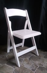 FOR SALE- Country White Wooden Folding Chair with Seat Pad