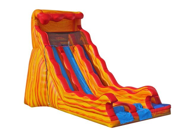 20' H Double Waterslide Flaming Design