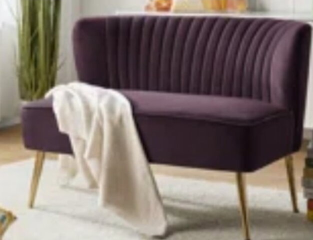 Small Velvet Purple Loveseat