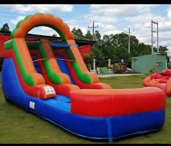 Rainbow Bounce House-Water Slide