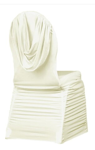 IVORY SWAG BACK SPANDEX BANQUET CHAIR COVERS