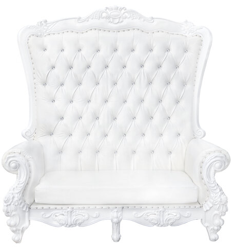 Loveseat Throne Chair- White