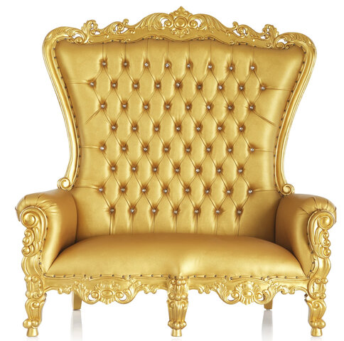 Loveseat Throne Chair- Gold