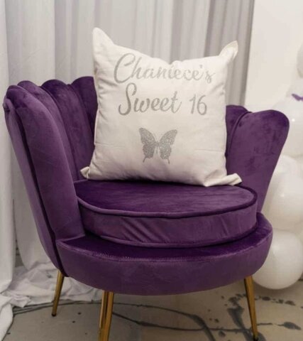Single Velvet Purple Chair