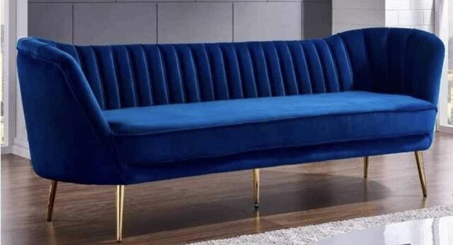 Velvet Navy Blue Love seat