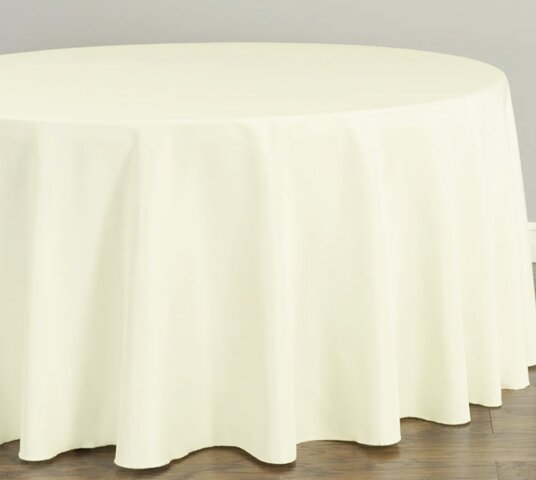 IVORY ROUND TABLECLOTHS 120 INCH