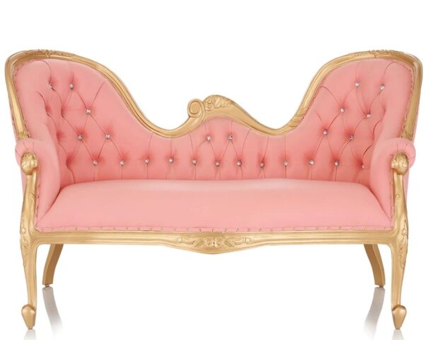 Pink and Gold Loveseat