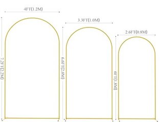 Gold Metal Arch Backdrop - 3pcs set