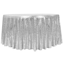 Silver Sequin Round Tablecloths 120 inch (inquire about other colors)