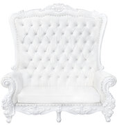 Loveseat Throne Chair- White