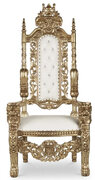 King David Throne Chair- White and Gold