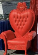 Heart-Shaped Throne Chair- Red