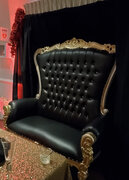Loveseat Throne Chair- Black and Gold