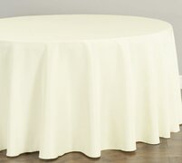 IVORY ROUND TABLECLOTHS 120 INCH
