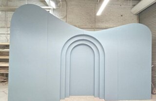 EXTRA LARGE 3 PEICE BLUE BEVEL WALL