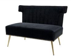 Small Velvet Black Love seat