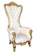 Throne Chair- White and Gold