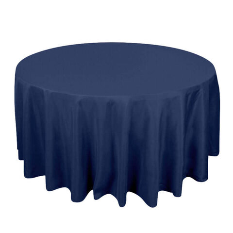NAVY BLUE ROUND TABLECLOTH 120 INCH