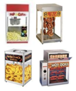 Popcorn, Pretzel Nacho and Hot Dog Machines