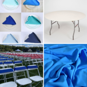 Table Linens, Plastic Fitted Table Covers, and Chair Covers