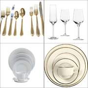 FLATWARE, GLASSWARE, DINNERWARE