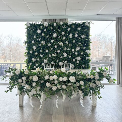 5D Greenery and White Floral Wall $300+