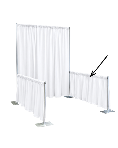 PIPE AND DRAPE- HALF CURTAIN WHITE 36