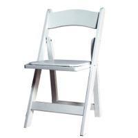 CHAIRS FOLDING PADDED WHITE RESIN
