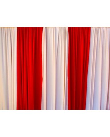 Red and White Striped Pipe and Drape