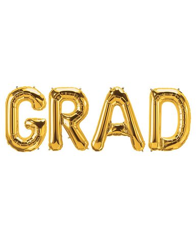 Grad Balloons Set Gold 40in Foil