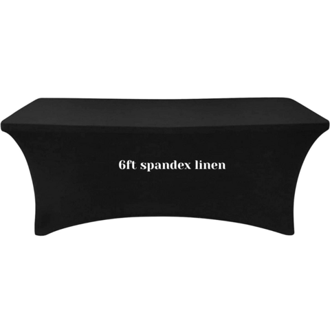 Black Spandex 6' Table Cover DPR