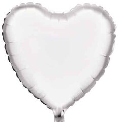 18'' White Heart Foil Balloon