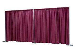 Pipe and Drape Curtain Burgandy