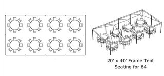 20x40 FRAME TENT PACKAGE 8 tables, 64 chairs-PAIGE