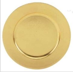 CHARGER PLATE, GOLD PLASTIC 13'