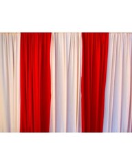 Red and White Striped Pipe and Drape